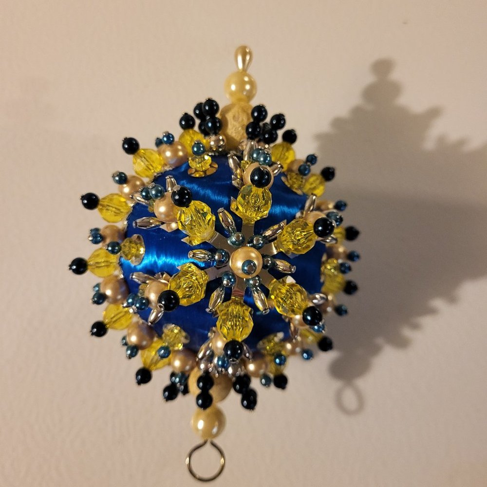Vintage Beaded Silk Ornament